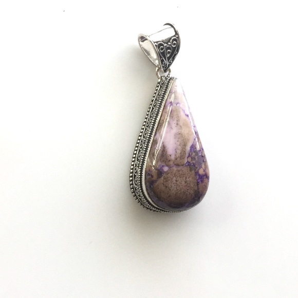 Jewelry - Purple Variscite Antique Style Pendant 925